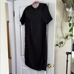 H&M Black Sheath Midi Dress Crew Neck